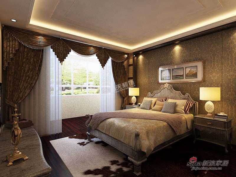 欧式 二居 卧室图片来自阳光力天装饰在正馨佳居98㎡-2室2厅1卫1厨-欧式风格75的分享