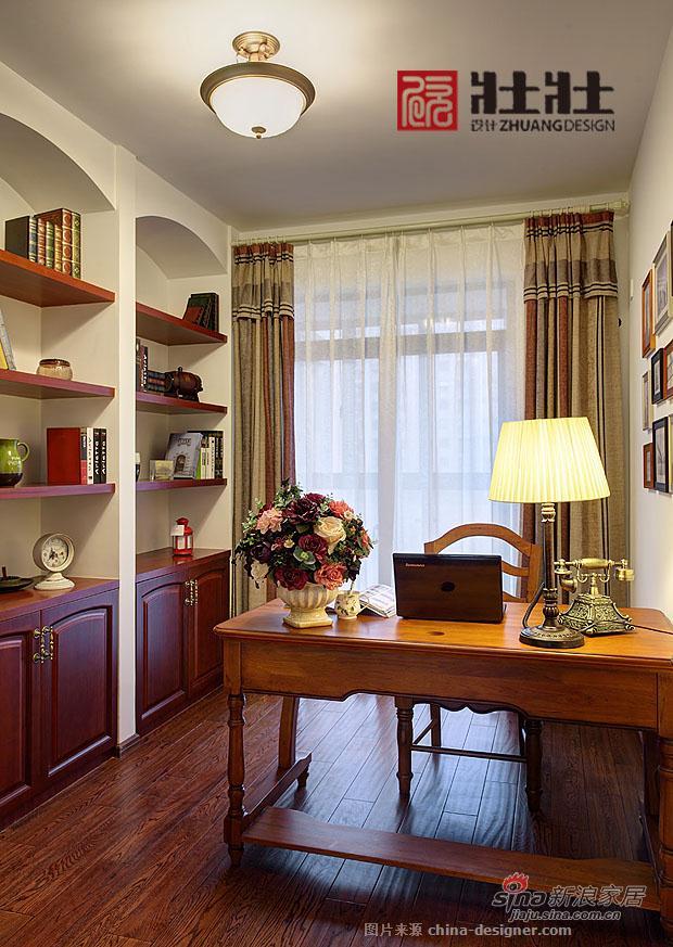 美式 公寓 书房图片来自用户1907685403在160平全托实景美式风墨境66的分享