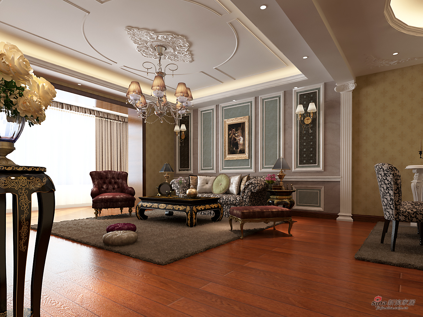 新古典 四居 客厅图片来自用户1907664341在北岸明珠175平装修设计54的分享