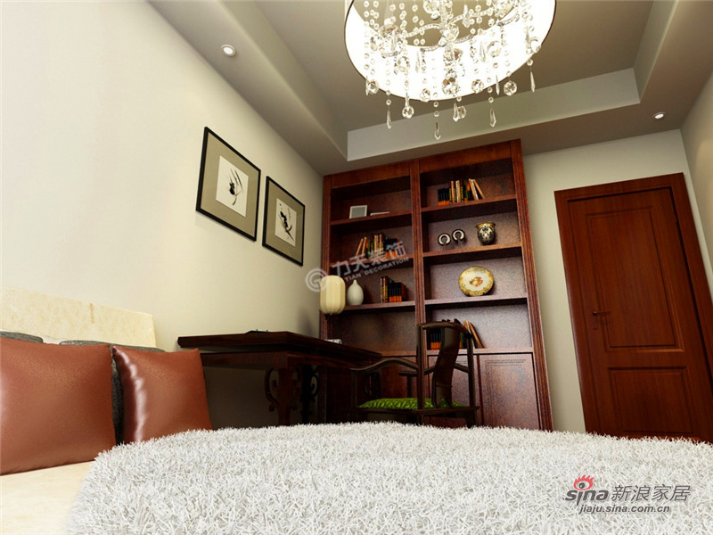 中式 三居 卧室图片来自阳光力天装饰在140㎡-三室一厅一卫-新中式风格34的分享