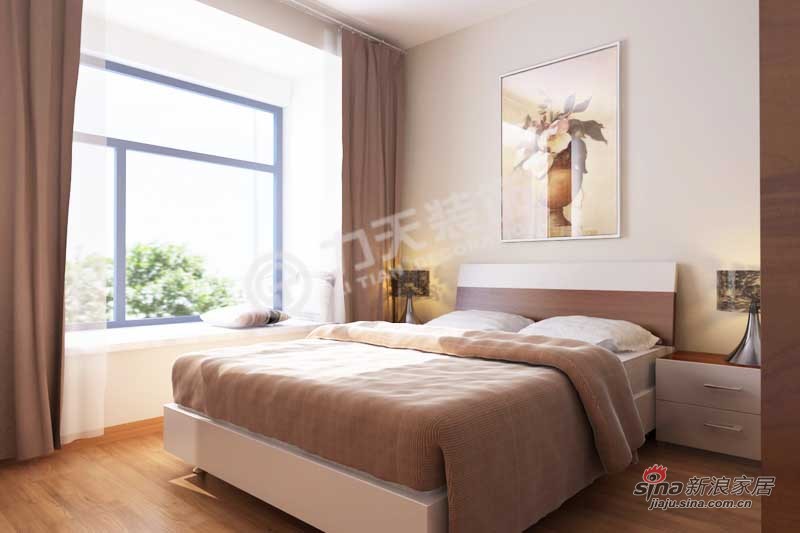 简约 二居 卧室图片来自阳光力天装饰在福运家园 -两室一厅一卫-现代简约风格57的分享