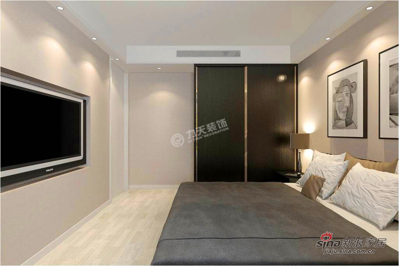 简约 二居 卧室图片来自用户2557979841在九州国际88平米-两室两厅-现代简约19的分享