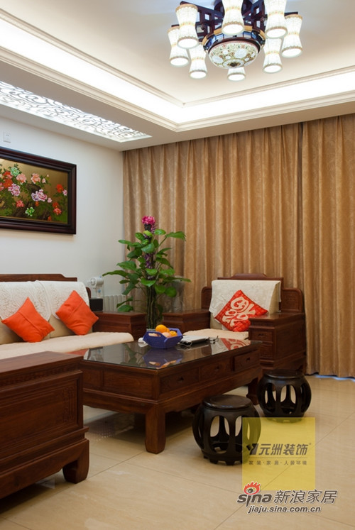中式 四居 客厅图片来自用户1907696363在114平米中式风格设计非常实用的设计14的分享