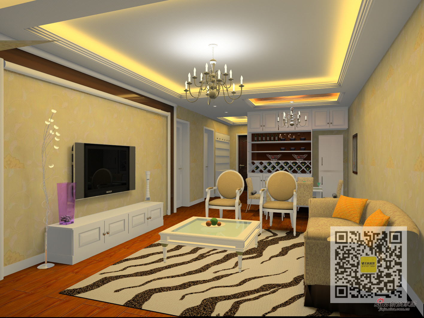 欧式 二居 客厅图片来自用户2746889121在100平简欧风格设计36的分享