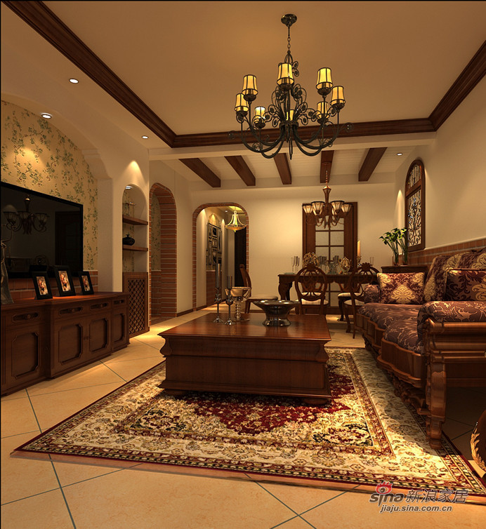 地中海 三居 客厅图片来自用户2757320995在135平三居室美式风格装修案例99的分享