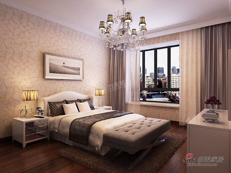 欧式 三居 卧室图片来自用户2746953981在【多图】天津华侨城66的分享