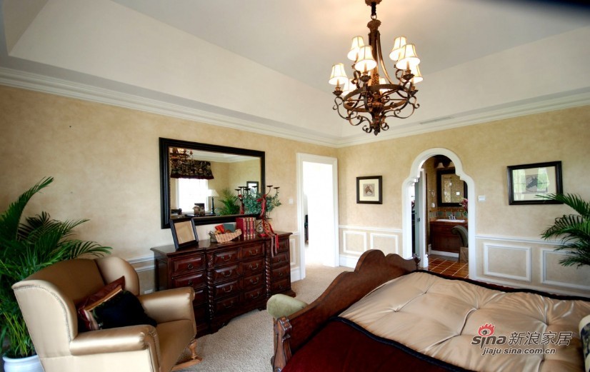 美式 四居 卧室图片来自家装大管家在【高清】150平美式乡村休闲4居室78的分享