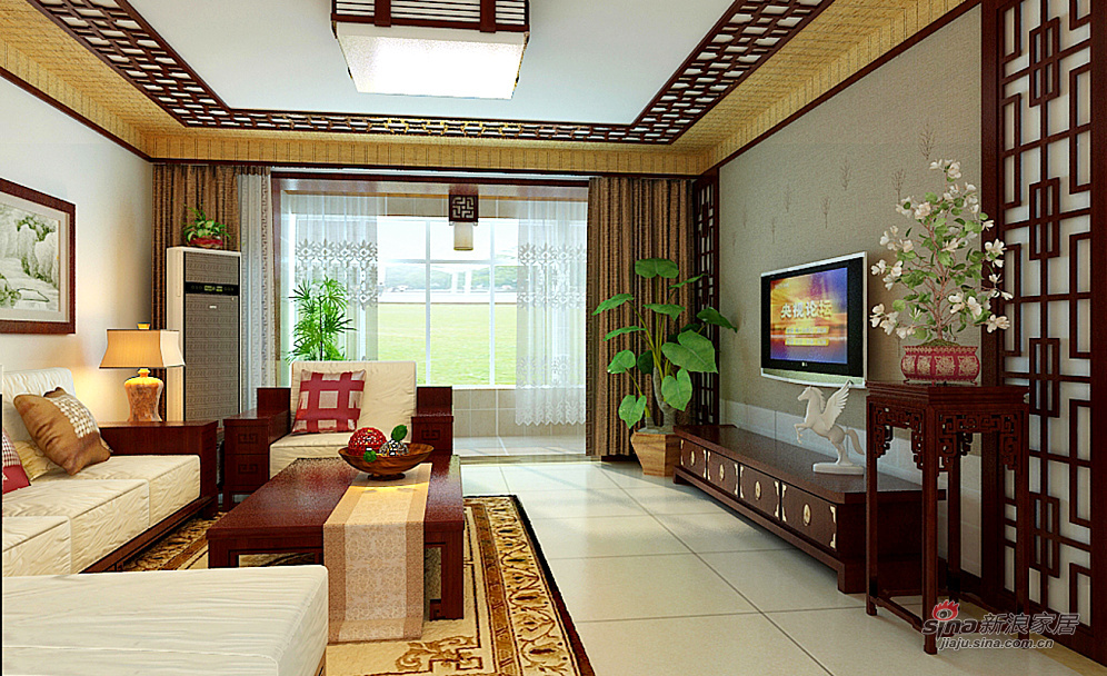 中式 三居 客厅图片来自用户1907662981在134平现代化演绎中国传统风29的分享