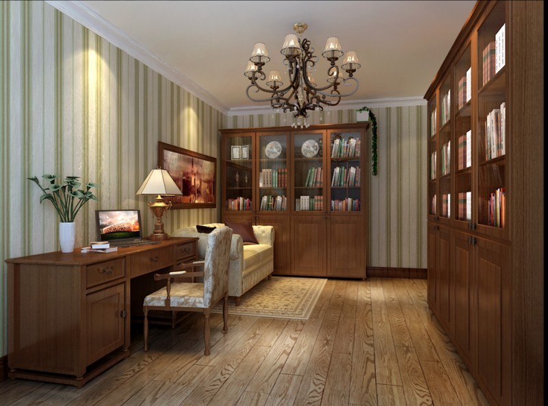 中式 三居 书房图片来自用户1907662981在87平米2居室中式风格打造舒适家居41的分享