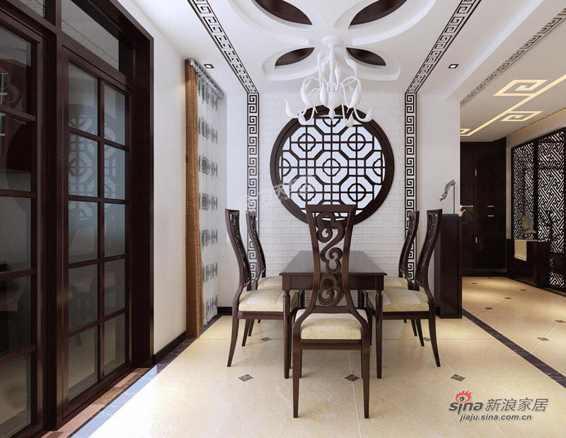 中式 三居 餐厅图片来自用户1907659705在华侨城145平米-三室两厅-新中式风格55的分享