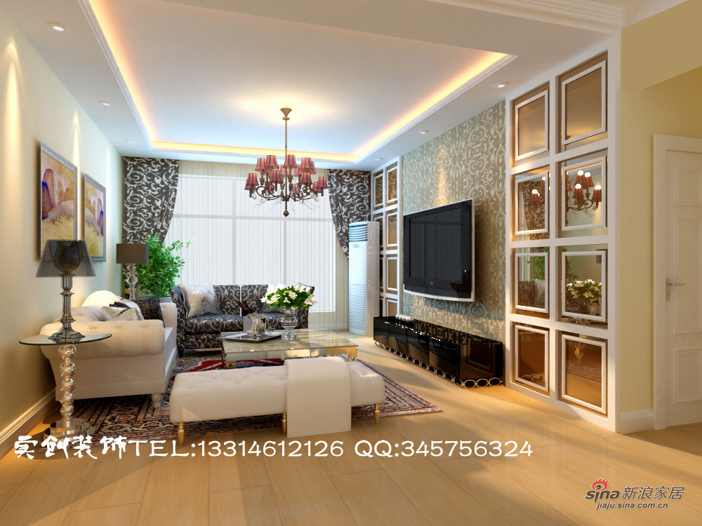 欧式 二居 客厅图片来自用户2757317061在7万元打造 哈尔滨恒盛豪庭 112㎡ 简约欧式23的分享