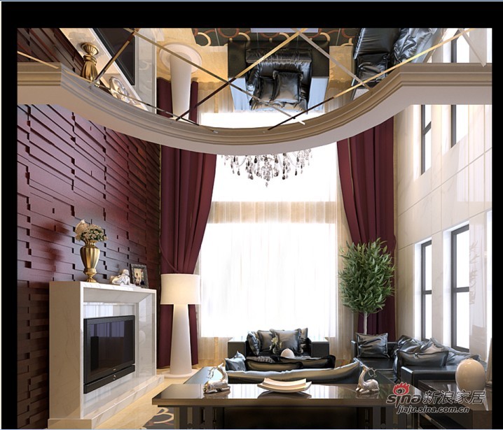 混搭 别墅 客厅图片来自用户1907691673在新中式混搭尊享极品豪宅41的分享