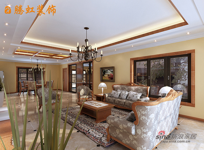 欧式 三居 客厅图片来自用户2746953981在110平完美欧式三居44的分享
