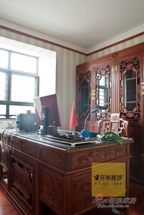 中式 四居 书房图片来自用户1907658205在西山华府中式风格59的分享