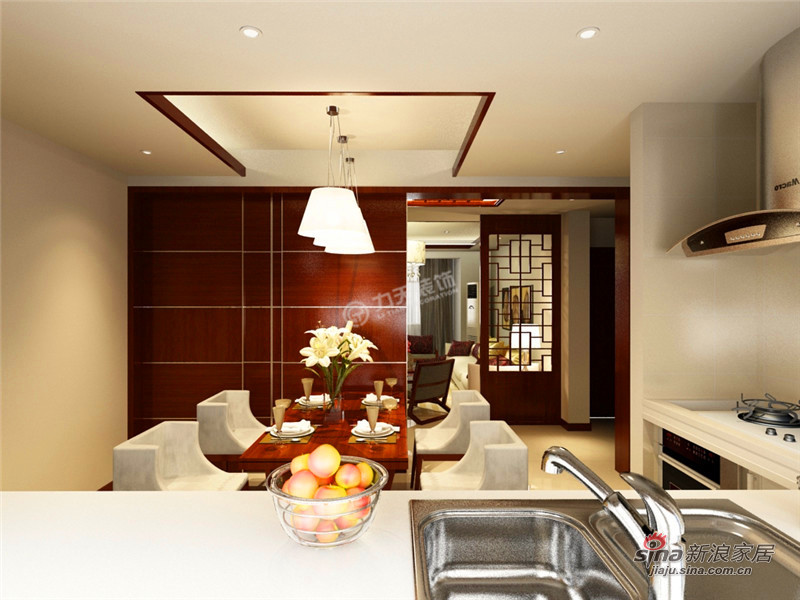 中式 三居 餐厅图片来自阳光力天装饰在140㎡-三室一厅一卫-新中式风格34的分享