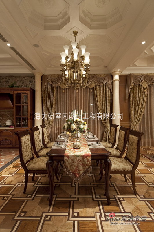 美式 别墅 餐厅图片来自用户1907685403在有钱人的豪华美式375P别墅84的分享