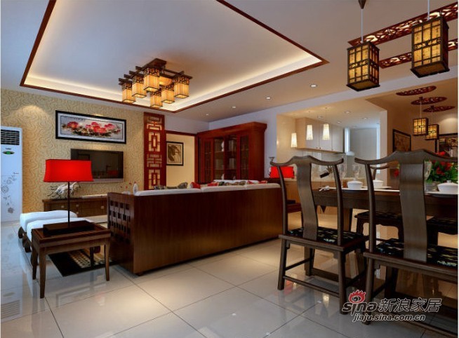 中式 三居 客厅图片来自用户1907658205在10万演绎完美中式风格的三居室48的分享