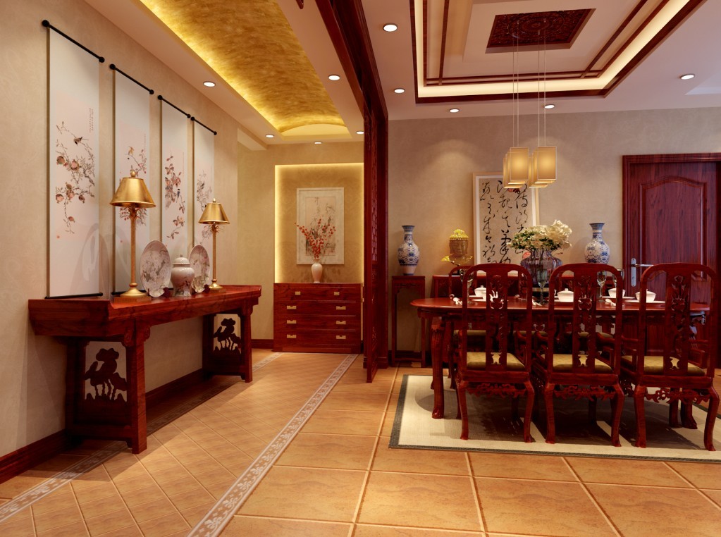 中式 别墅 餐厅图片来自用户1907659705在180平 优雅中式风51的分享