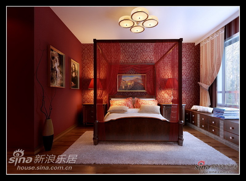 中式 三居 卧室图片来自用户1907696363在127平中式精致沉稳儒雅三居爱家80的分享