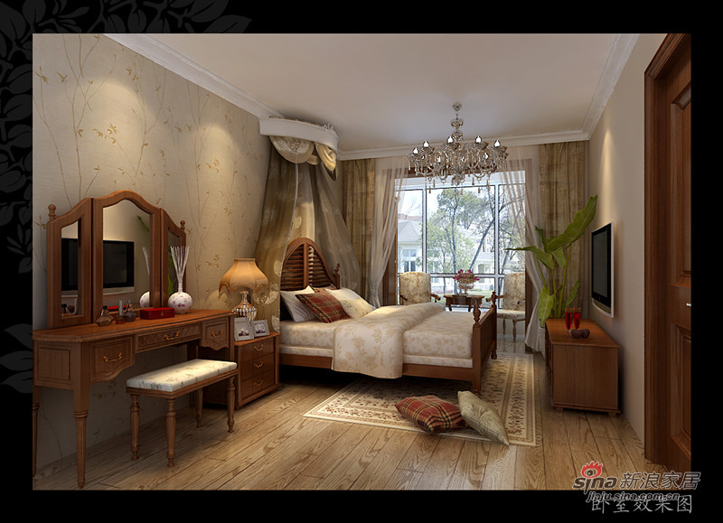 美式 二居 卧室图片来自用户1907686233在6.7W打造奥林花园87平2居室美式风格！！！79的分享