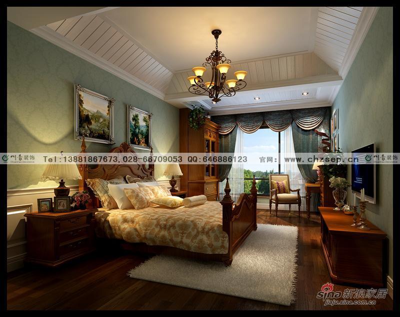 美式 别墅 卧室图片来自用户1907685403在60万装低调奢华美式风格别墅61的分享