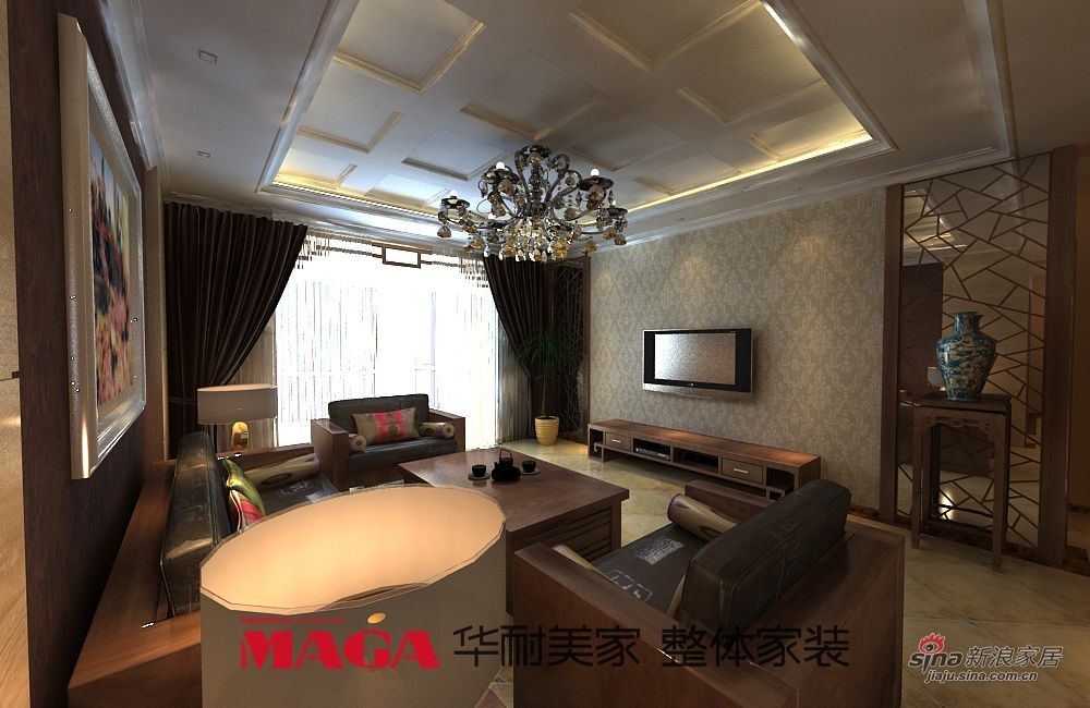 中式 三居 客厅图片来自用户1907659705在中式风格打造不一样的雅仕兰庭17的分享
