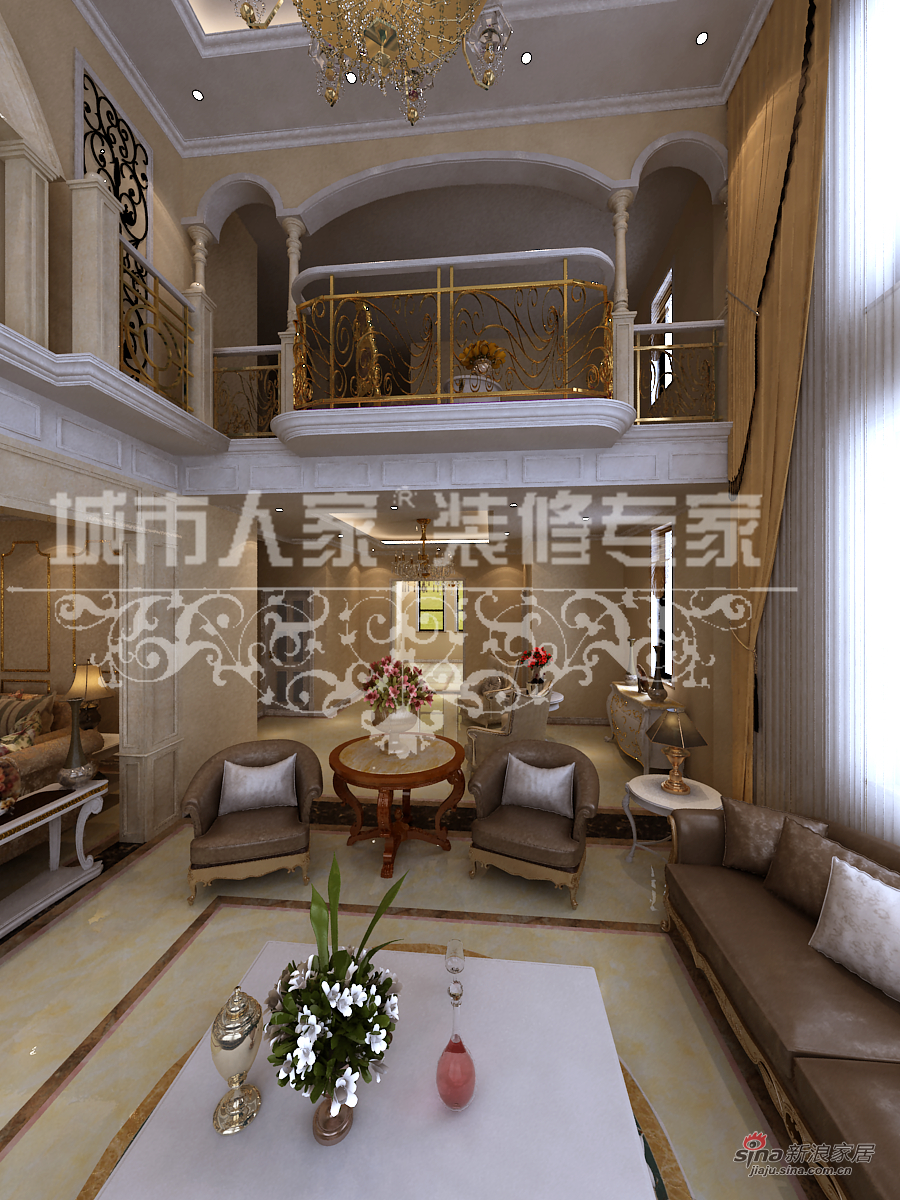 欧式 别墅 客厅图片来自用户2746889121在高清复地温莎堡别墅欧式风格77的分享