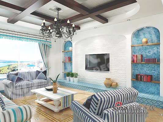 地中海 三居 客厅图片来自阳光力天装饰在地中海风情三居66的分享