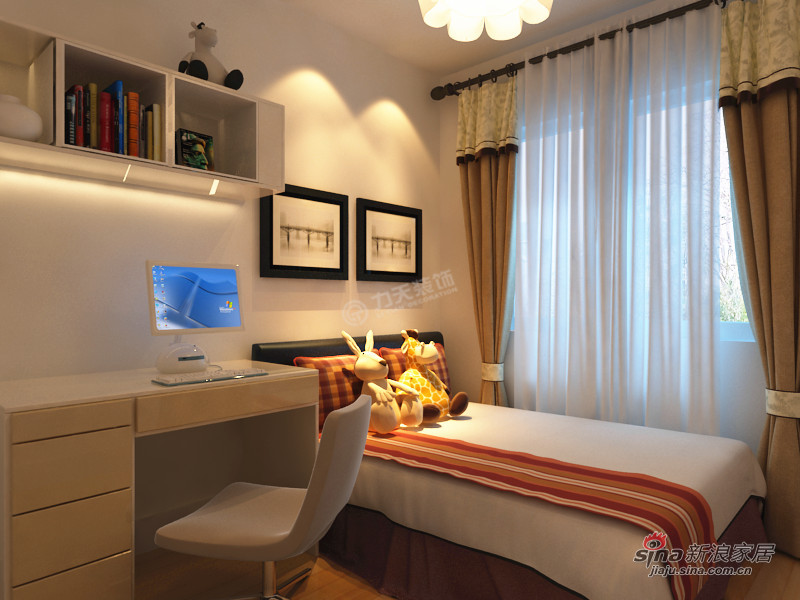 简约 三居 卧室图片来自阳光力天装饰在远洋城97㎡-三室两厅一卫一厨-现代简约风格18的分享