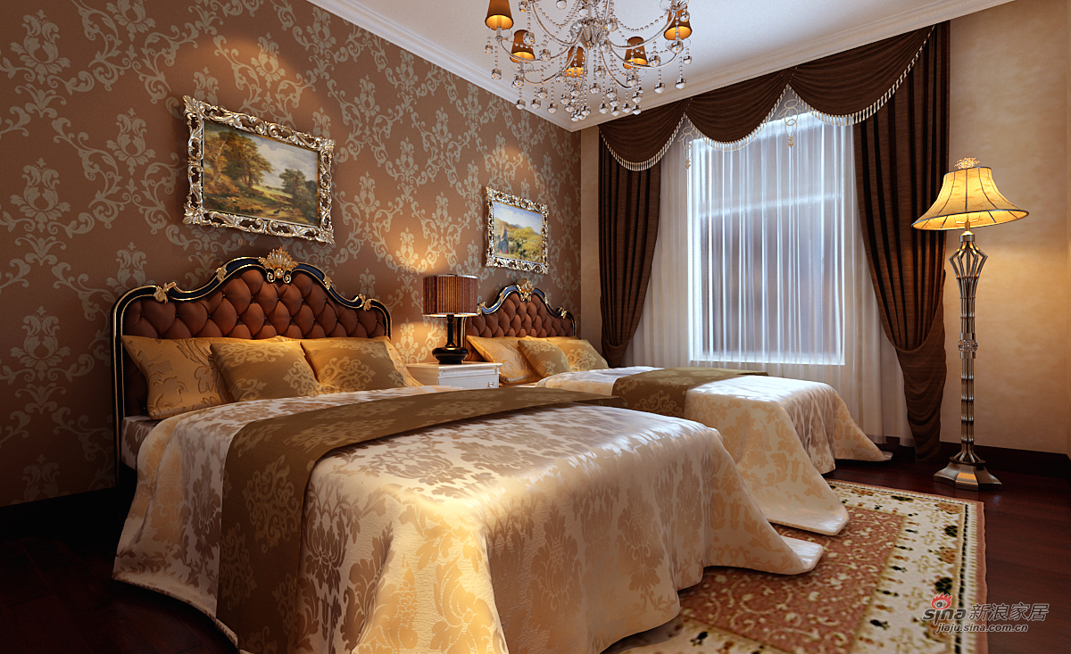 欧式 别墅 卧室图片来自用户2757317061在低调的奢华完美演绎254平欧式别墅大宅34的分享