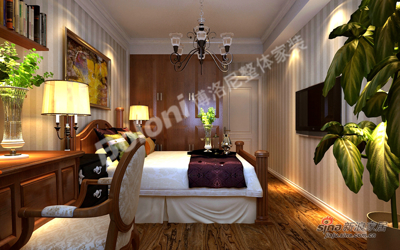 欧式 四居 卧室图片来自用户2746889121在11万打造180平新欧式风格银丰花园35的分享