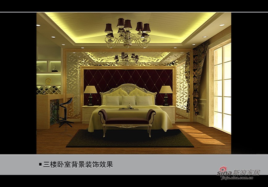 新古典 别墅 卧室图片来自用户1907701233在别墅也能装出王府风范14的分享