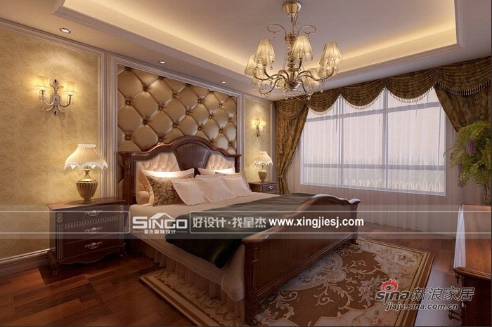 欧式 别墅 卧室图片来自用户2745758987在浪漫精美 欧式别墅装修53的分享