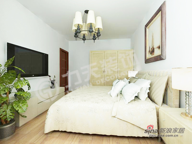 简约 二居 卧室图片来自阳光力天装饰在国耀上河城—2室2厅一厨一卫88平米户型86的分享
