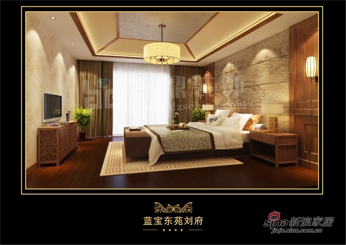 中式 别墅 卧室图片来自用户1907658205在现代中式蓝宝东苑17的分享