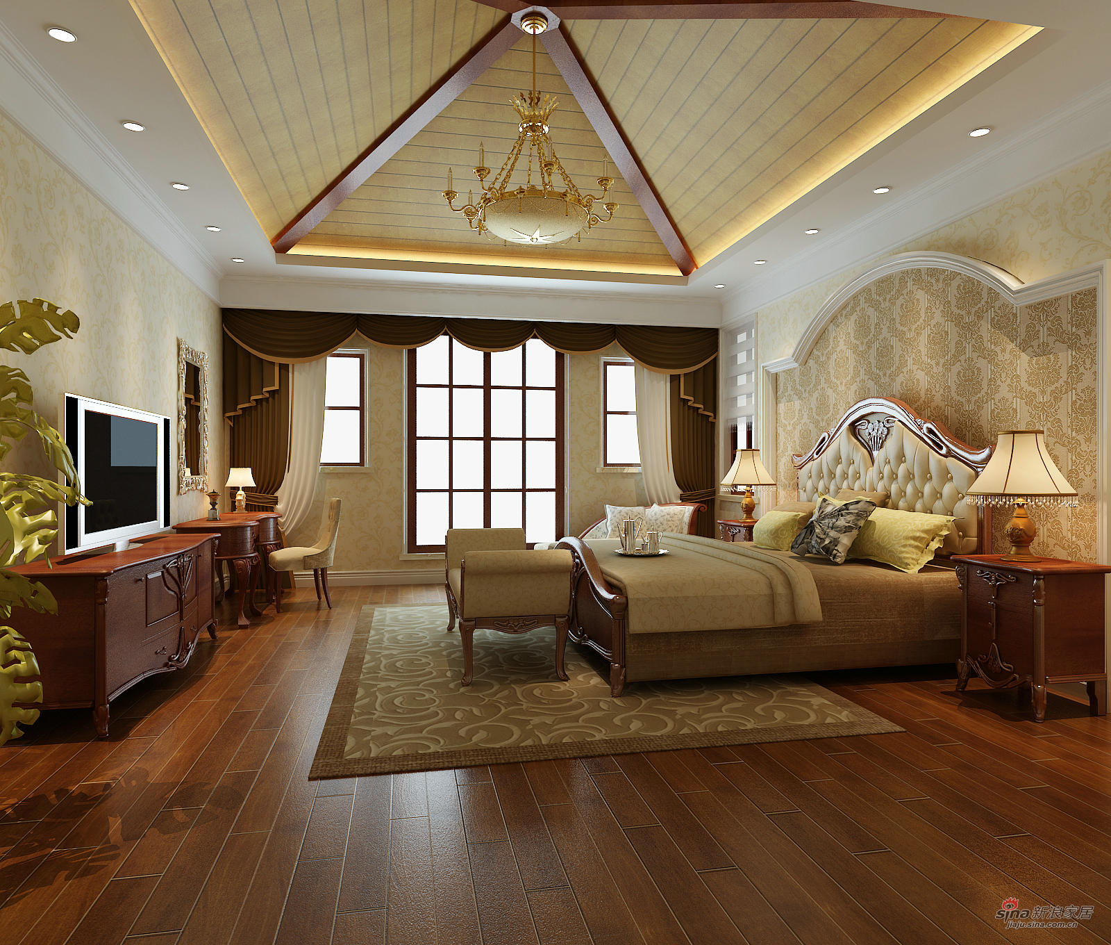 混搭 别墅 卧室图片来自用户1907655435在永定河孔雀城豪华的简约风格设计16的分享
