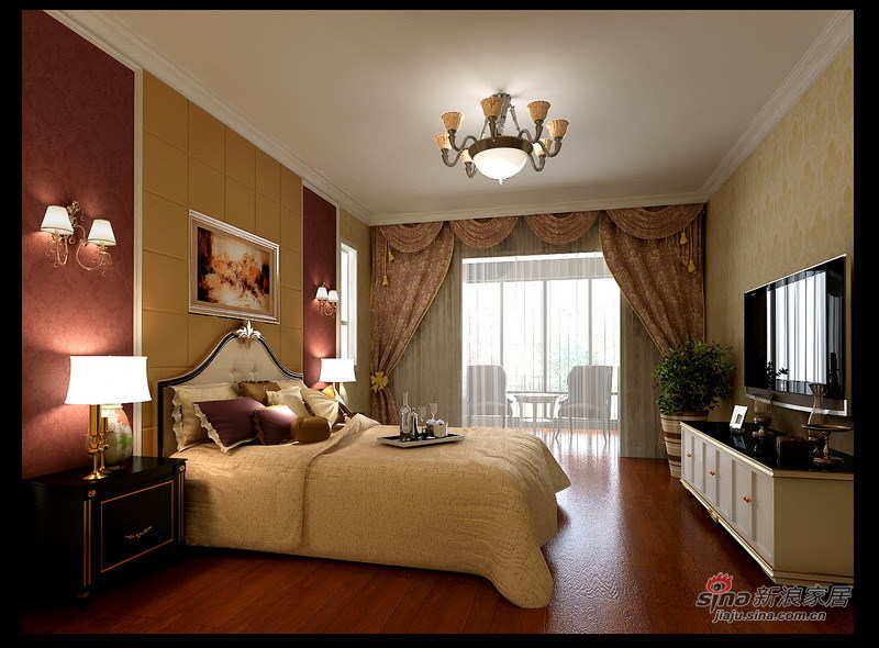 欧式 三居 卧室图片来自用户2772856065在140平简单大方简欧风格21的分享