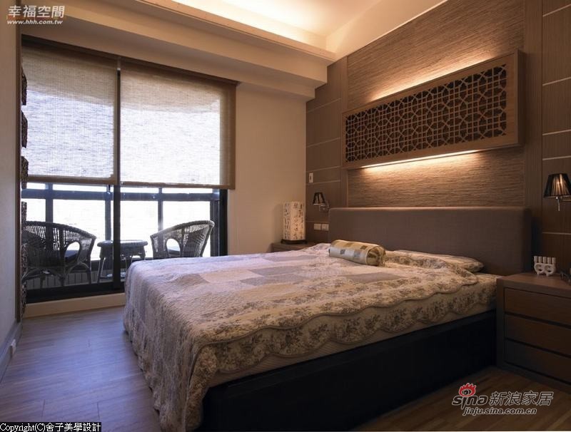 中式 二居 卧室图片来自幸福空间在【高清】108.9平刻画现代中式禅意居69的分享
