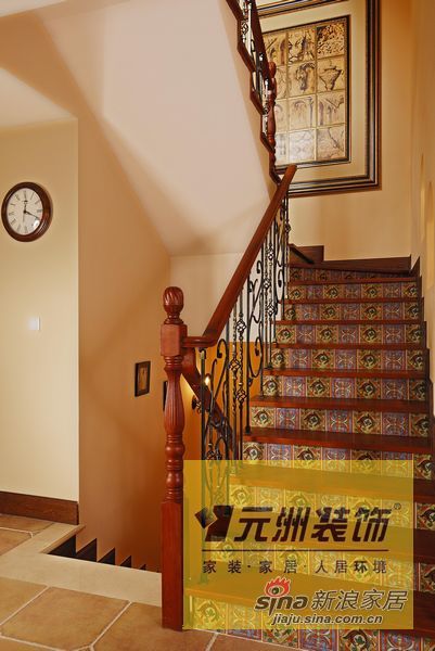 美式 别墅 楼梯图片来自用户1907686233在美式联排别墅45的分享