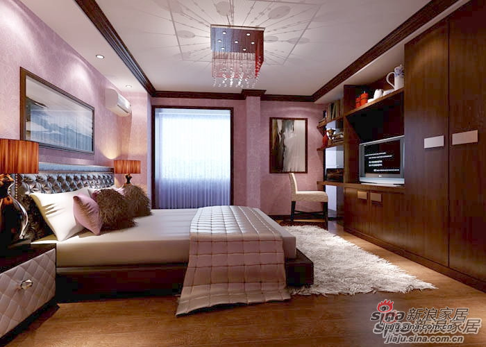 中式 别墅 卧室图片来自用户1907661335在新中式风格缔造碧湖居200平米公寓43的分享