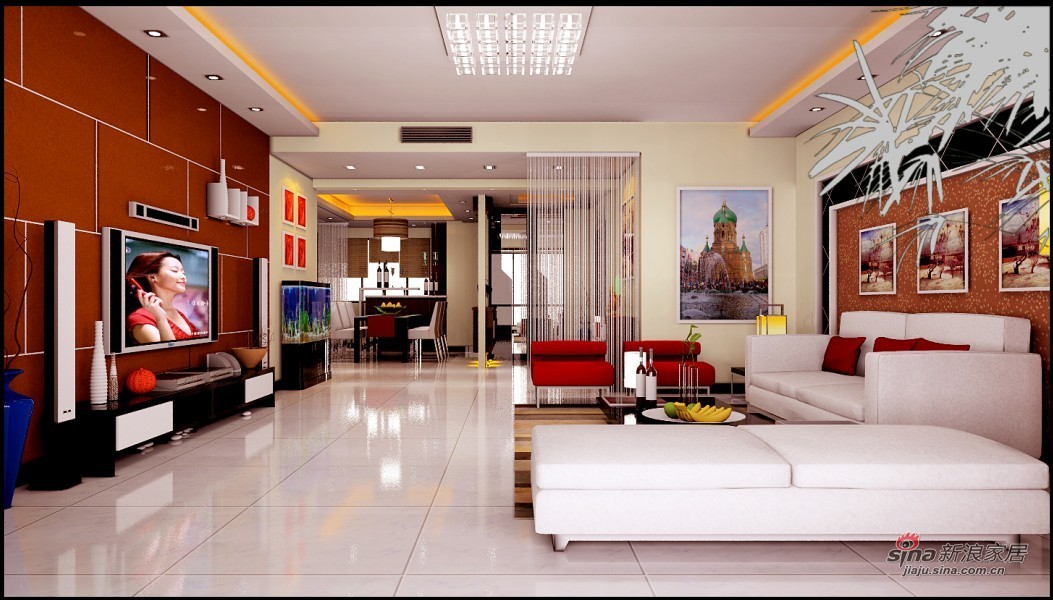 简约 四居 客厅图片来自用户2737786973在华侨城简约风格样板间30的分享