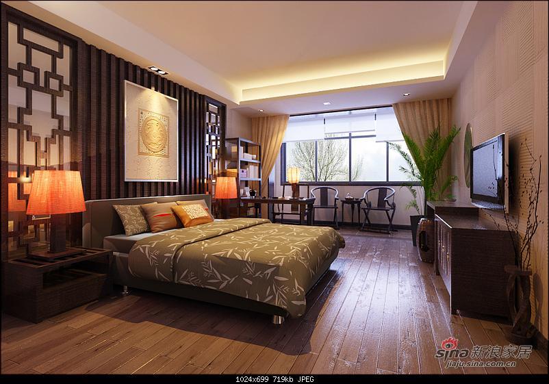 中式 一居 卧室图片来自用户1907662981在6.1万 打造哈尔滨英伦名邸 101平新中式风格59的分享