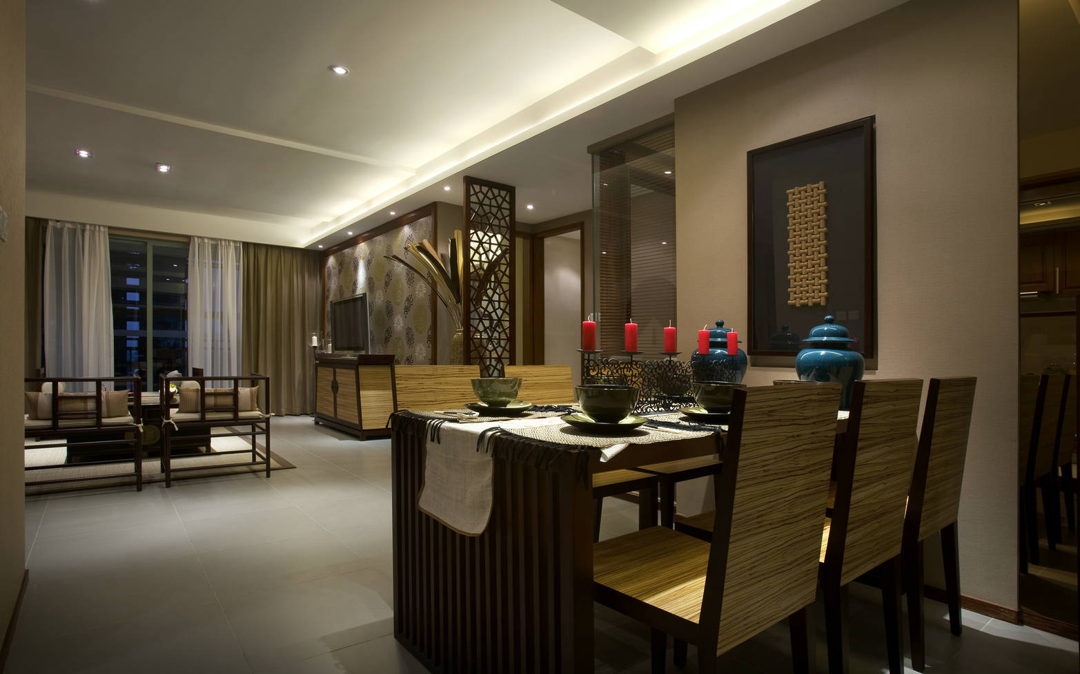 混搭 四居 餐厅图片来自用户1907691673在中式与东南亚完美结合140平四居室34的分享