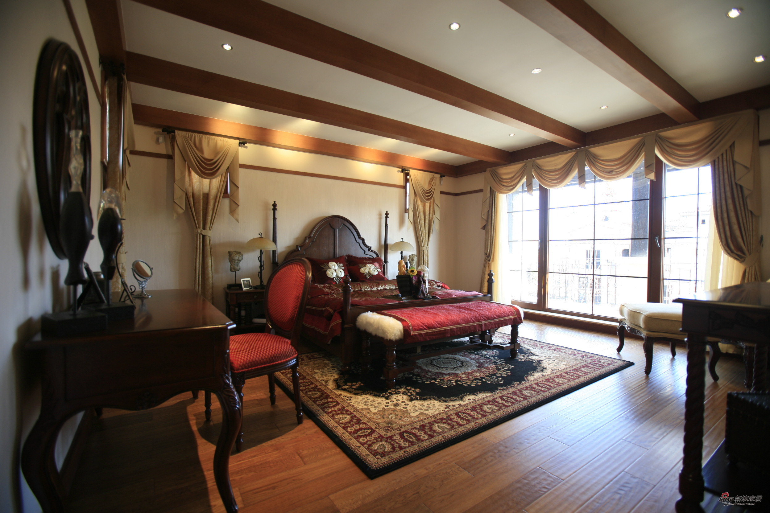美式 别墅 卧室图片来自用户1907685403在【高清】460㎡美式乡村实景别墅之家23的分享