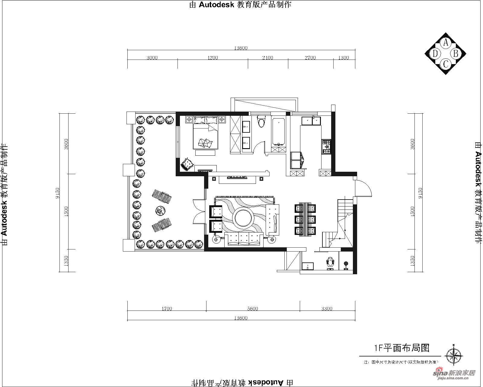 欧式 三居 户型图图片来自用户2746889121在180平深色系简约欧式风格家92的分享