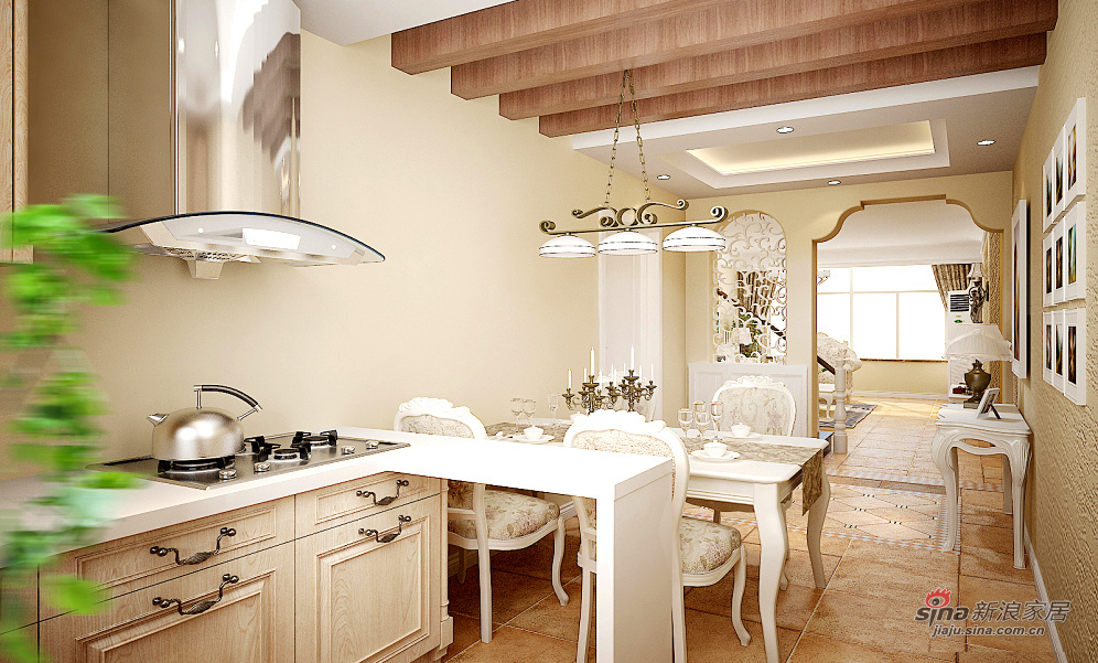 地中海 复式 厨房图片来自用户2756243717在160平地中海风格复式四居室91的分享
