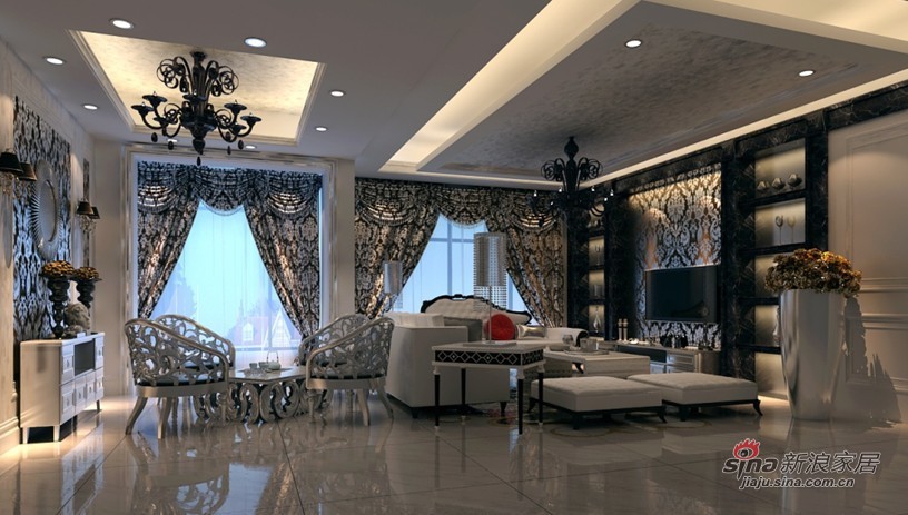欧式 复式 客厅图片来自用户2746869241在成功人士3口之家欧式古典美居62的分享