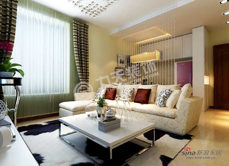 简约 三居 客厅图片来自阳光力天装饰在中铁国际城-3室2厅1卫-现代简约75的分享