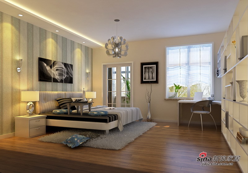 简约 四居 卧室图片来自用户2738093703在简洁实用·时尚的160㎡4居室49的分享