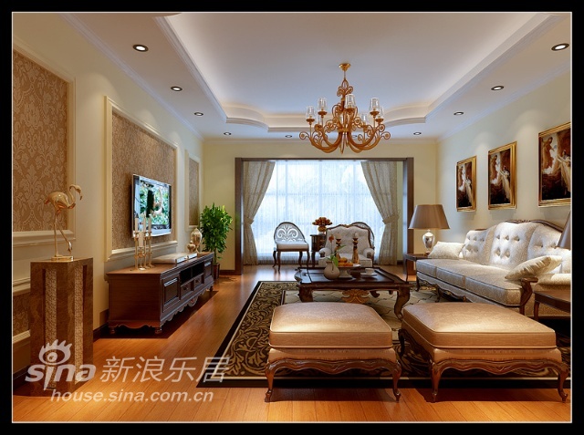 欧式 三居 客厅图片来自用户2746953981在152平米优雅欧式风情三居室33的分享